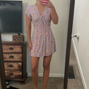 Billabong Lilac and Orange Floral Mini Dress